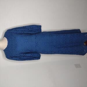 NWT Sezane Women's Blue/Robe Cali Crochet Dress Size 8